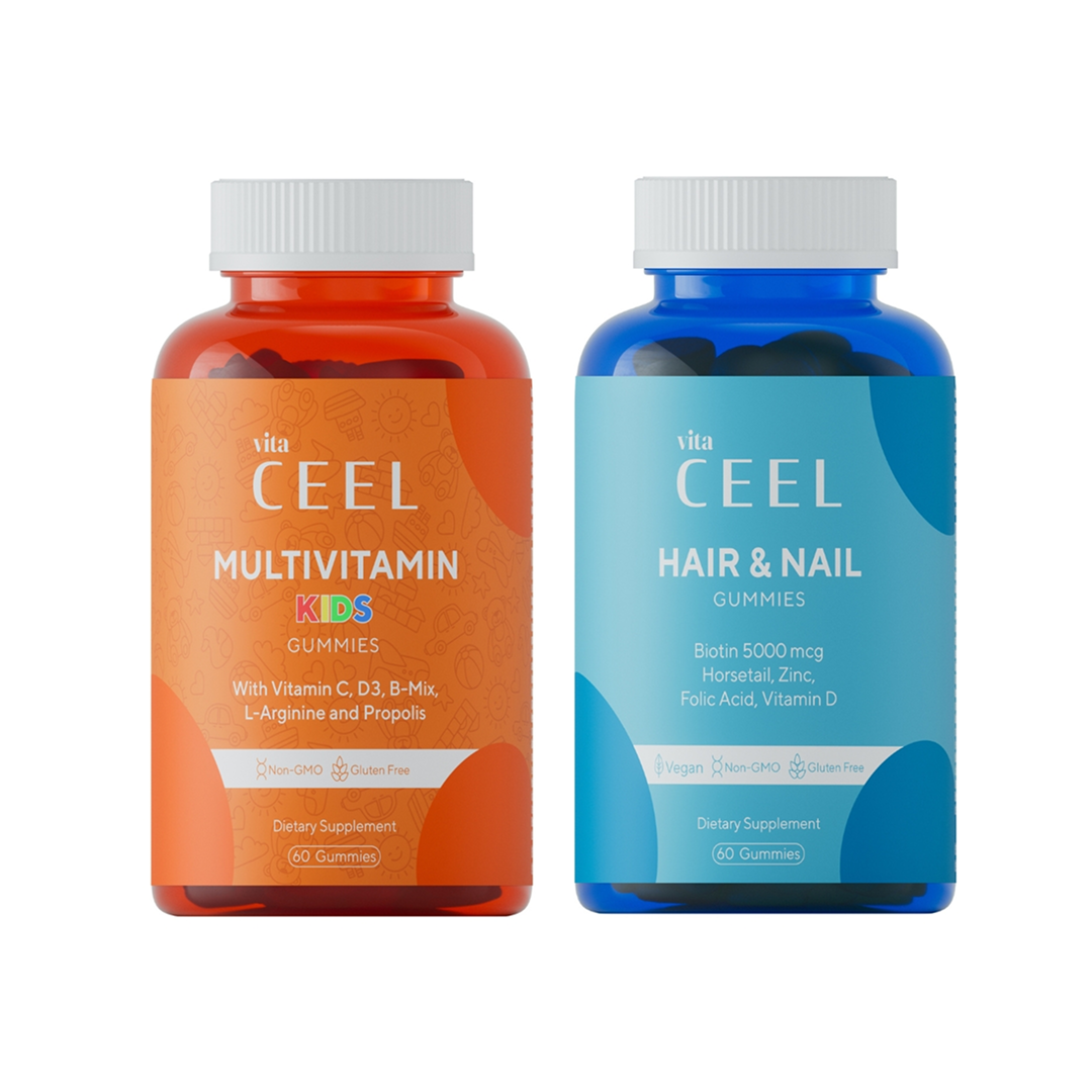 СЕТ ВЕГАН ЖЕЛИРАНИ ВИТАМИНИ МУЛТИВИТАМИН + КОСА И НОКТИ