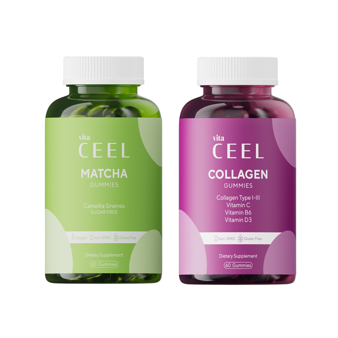 СЕТ ВЕГАН ЖЕЛИРАНИ ВИТАМИНИ МАТЧА + КОЛАГЕН