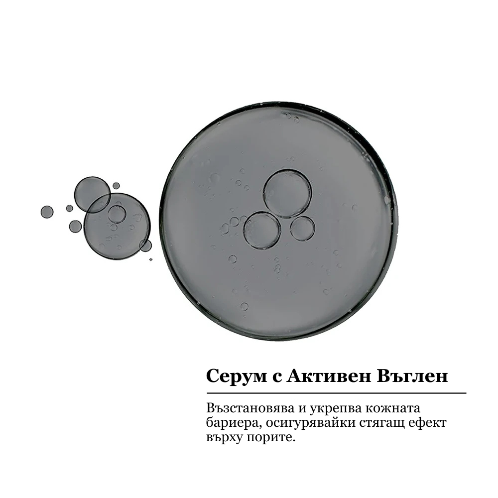 СЕРУМ ПРОТИВ НЕСЪВЪРШЕНСТВА с Активен въглен, Ниацинамид, AHA+BHA  – 30ml