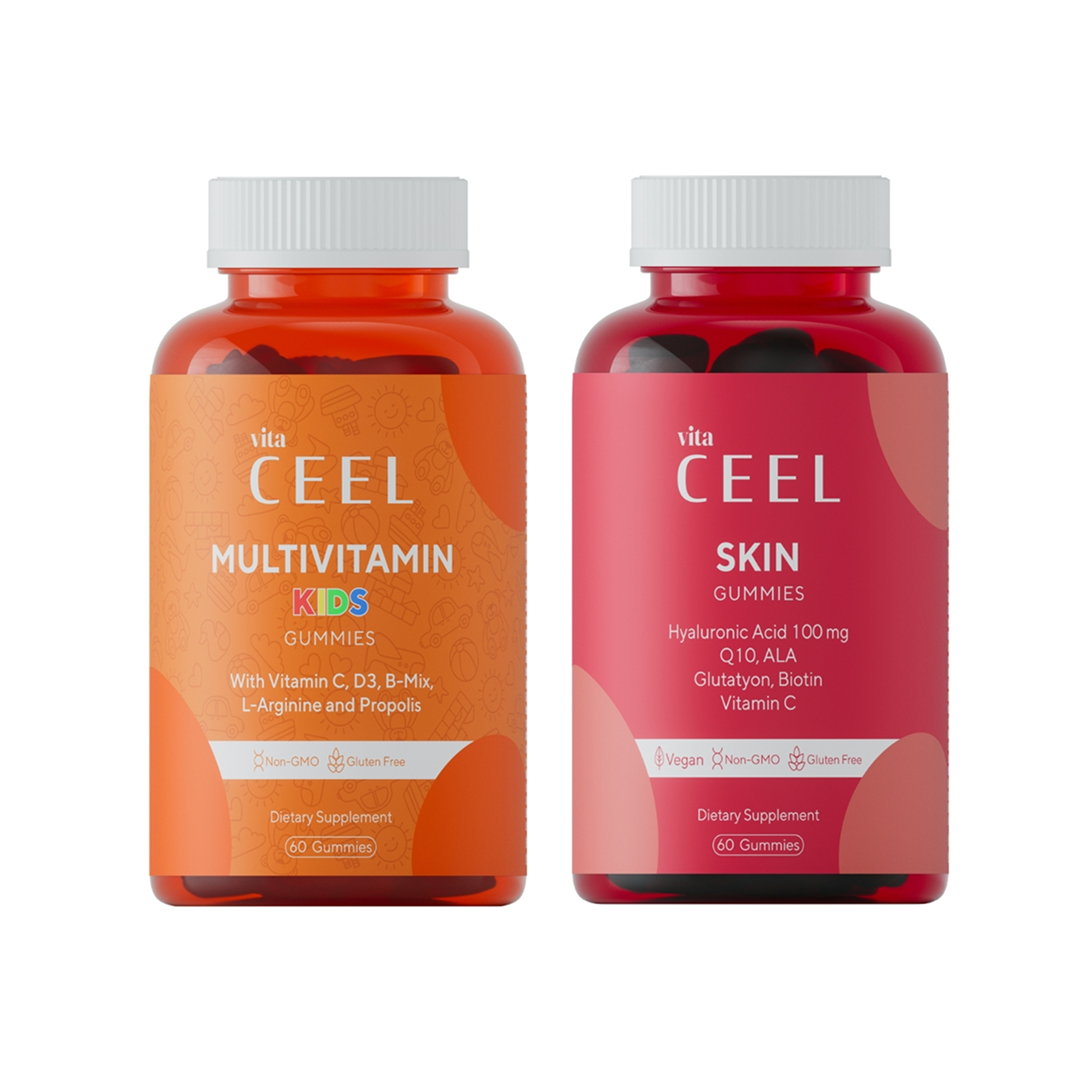 СЕТ ВЕГАН ЖЕЛИРАНИ ВИТАМИНИ МУЛТИВИТАМИНИ + СИЯЙНА КОЖА