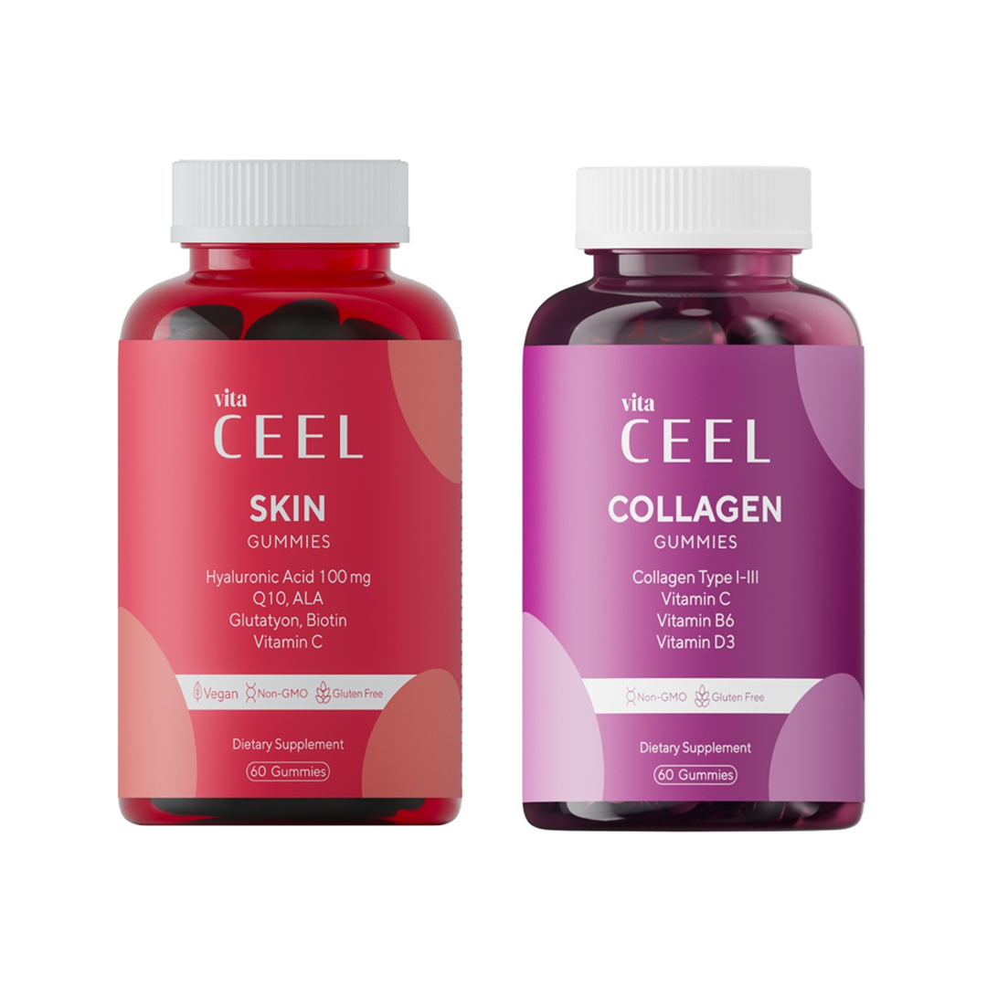 СЕТ ВЕГАН ЖЕЛИРАНИ ВИТАМИНИ ЗА СИЯЙНА КОЖА + КОЛАГЕН