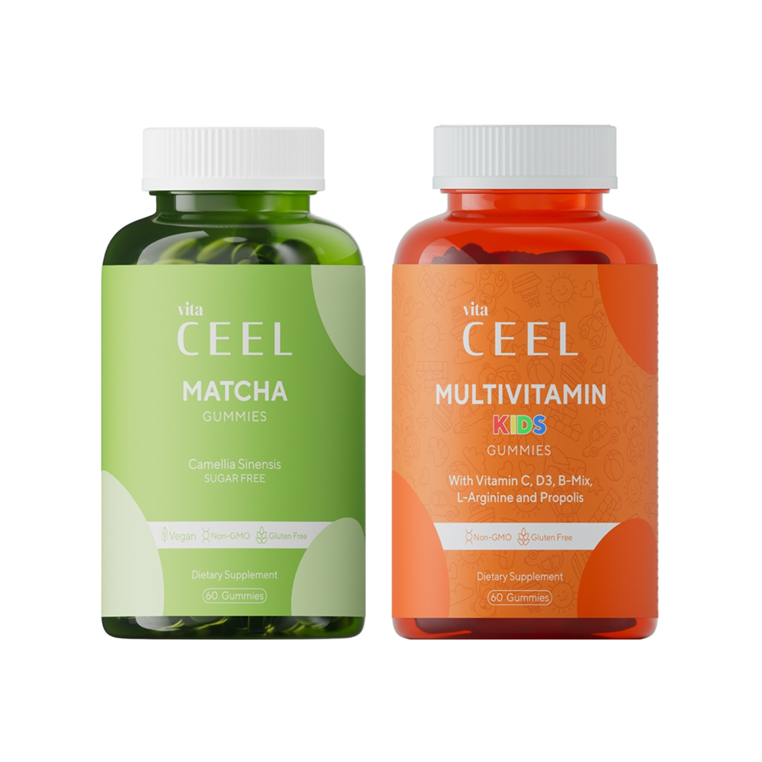 СЕТ ВЕГАН ЖЕЛИРАНИ ВИТАМИНИ С МАТЧА + МУЛТИВИТАМИН