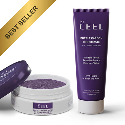 СЕТ ЗА ИЗБЕЛВАНЕ НА ЗЪБИ С АКТИВЕН ВЪГЛЕН (Паста за Зъби + Пудра)